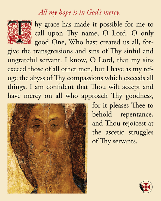 All my hope is in God’s mercy.