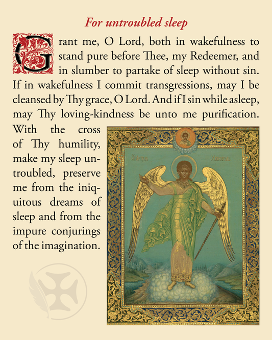For untroubled sleep