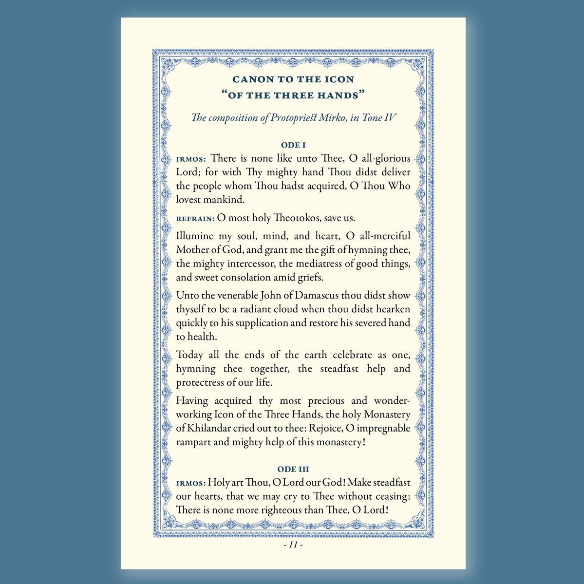 The Icon of the Virgin Mary of the Three Hands: Canon & Akathist Hymn