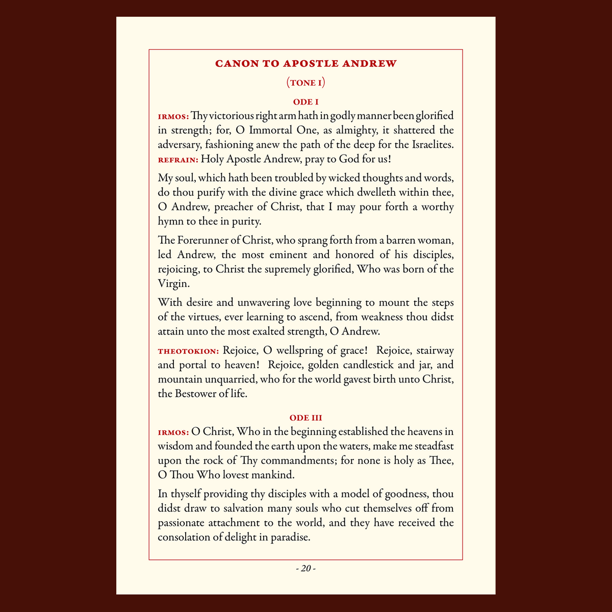 The Holy Apostle Andrew the First-Called: Life, Canon, & Akathist Hymn