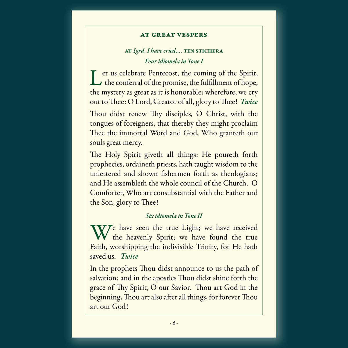 Pentecost: Liturgical Texts for Vigil & Kneeling Vespers