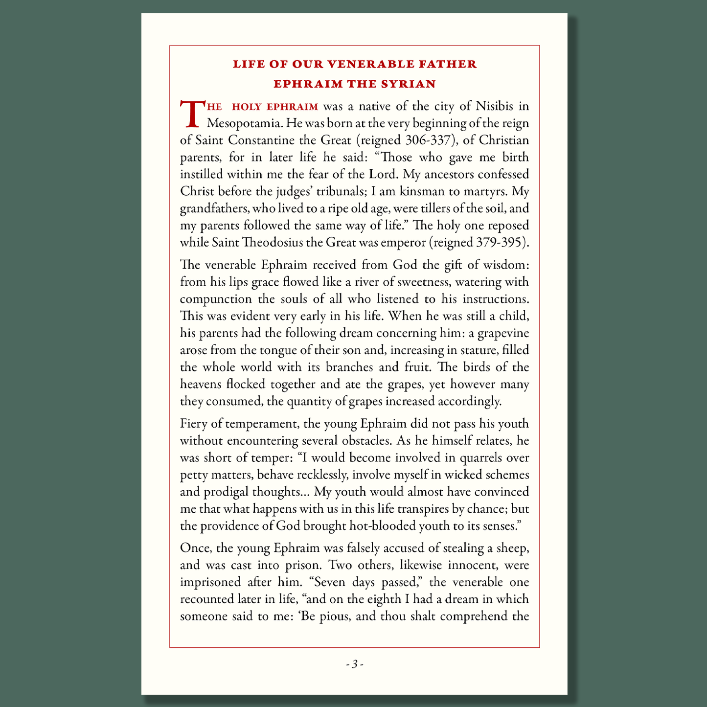 Our Venerable Father Ephraim the Syrian: Life, Canon, and Selected Writings