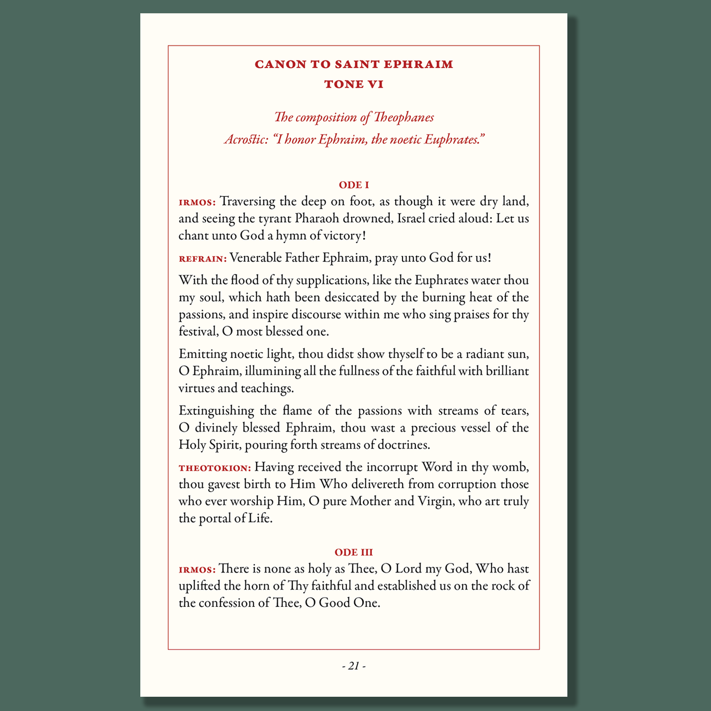 Our Venerable Father Ephraim the Syrian: Life, Canon, and Selected Writings